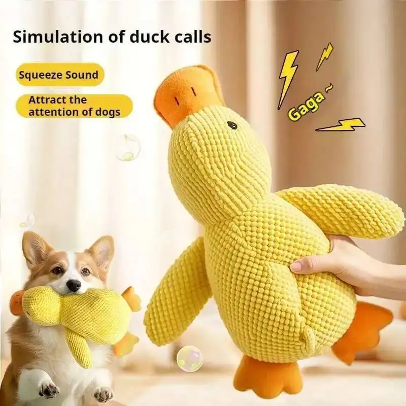Squeaky Plush Duck Dog Toy - Image 3