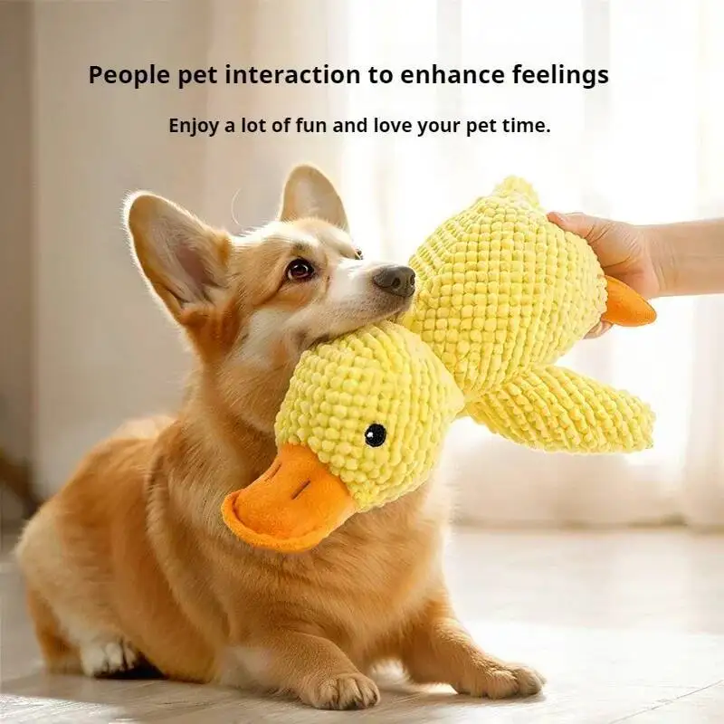 Squeaky Plush Duck Dog Toy - Image 1